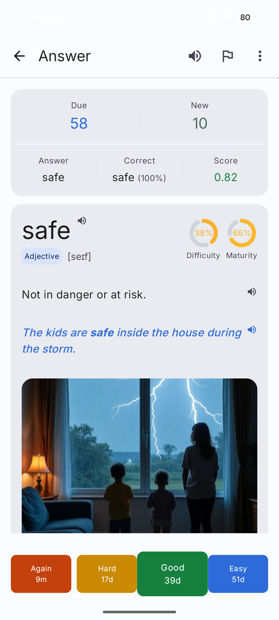 Answer screen